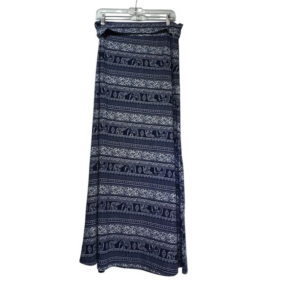 Ultra Teeze Dresses & Skirts - Ultra Teeze Navy Elephant Print Boho Maxi Skirt Size L